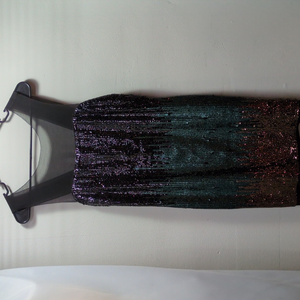 WAREHOUSE Metallic Sequin Mini Dress, Size XS